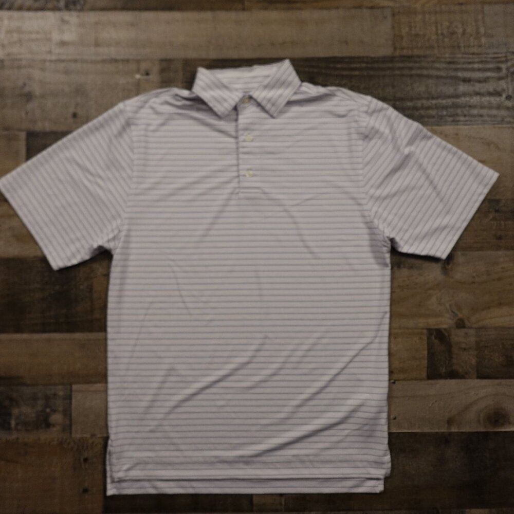 FootJoy Performance Striped Golf Polo Shirt‎ Men’s Small White Blue